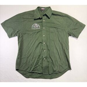 UltraClub National Capital Trackers O Gauge Railroad Embroidered Shirt XL Green